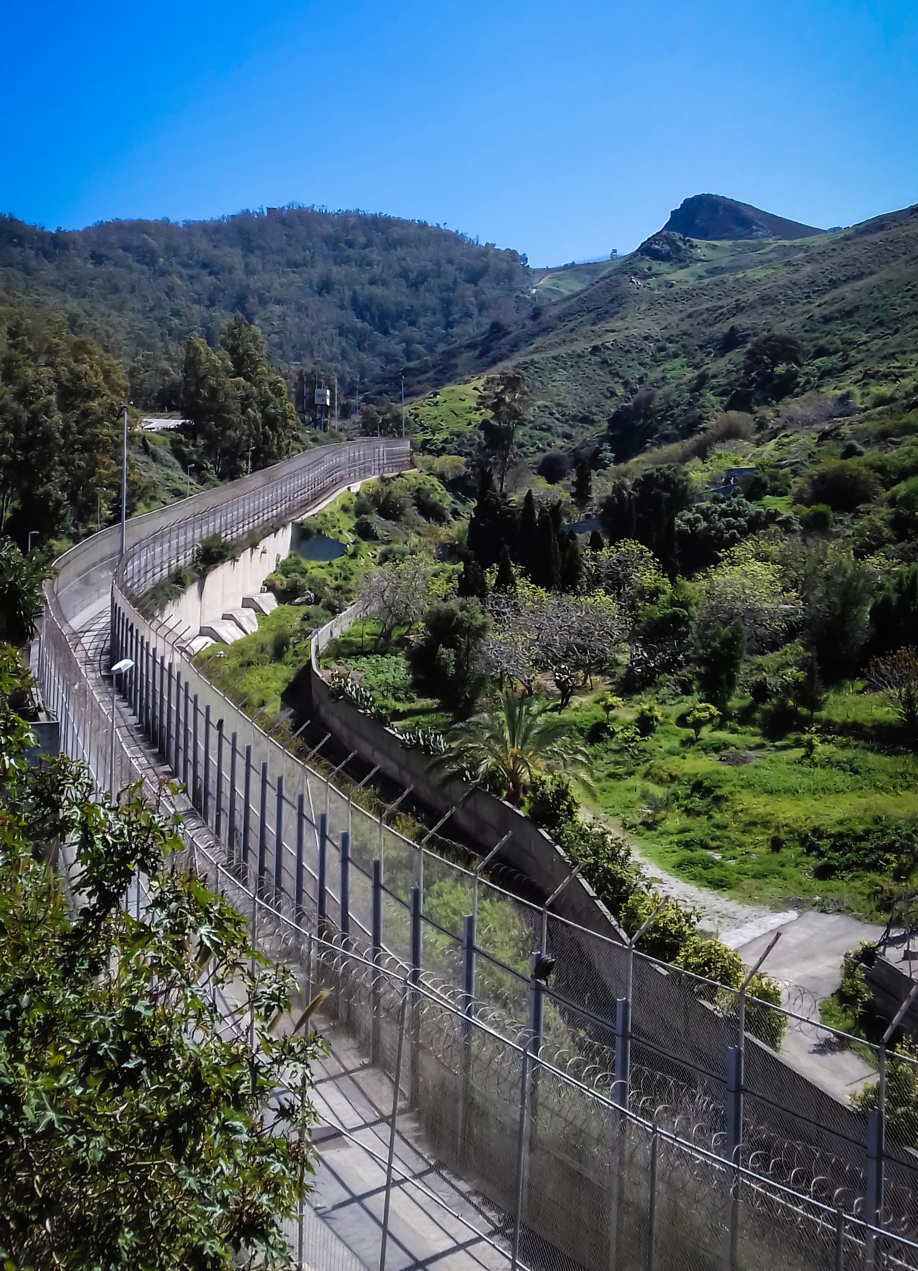 Border fence separating Morocco and the Spanish enclave of Ceuta