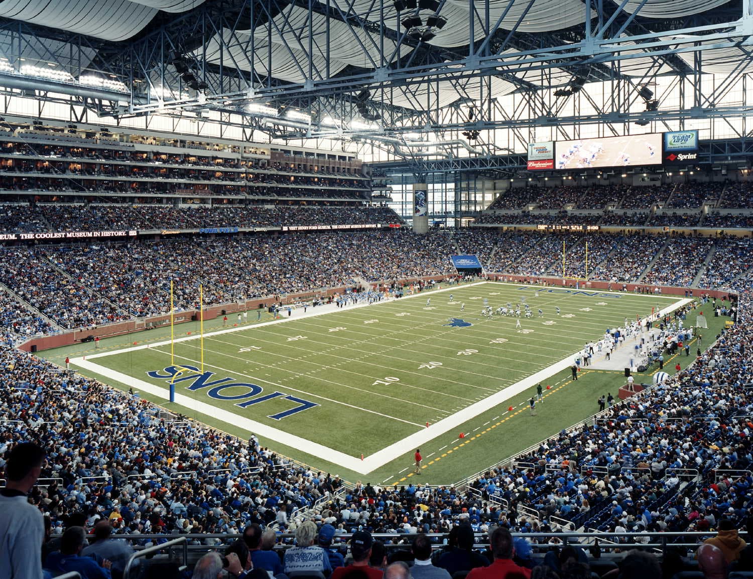 Interior of Ford Field, home stadium of the Detroit Lions